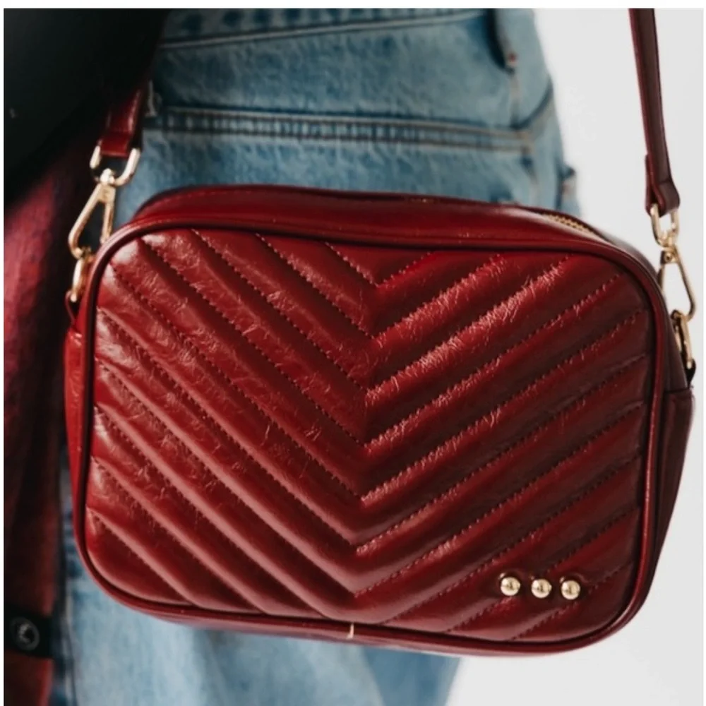 Ruby Quilted Leather Camera Bag (Anthropologie Brand)